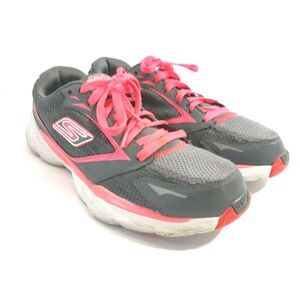 Skechers Women's Gorun M Strike Grey /Pink Mesh/Leather Sneakers Size 8 #S001
